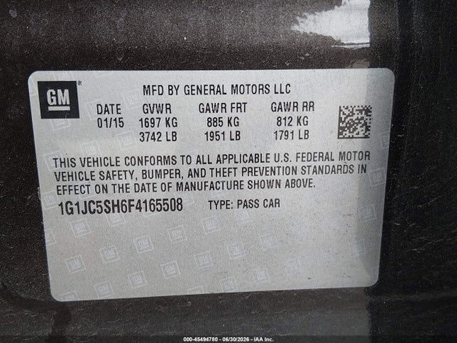 2015 Chevrolet SONIC LT AUTO 缩略图 9