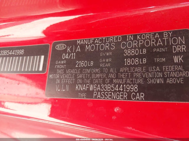 2011 KIA FORTE KOUP SX — фото 9