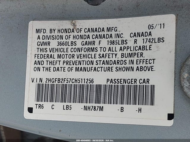 2012 Honda CIVIC LX photo 9