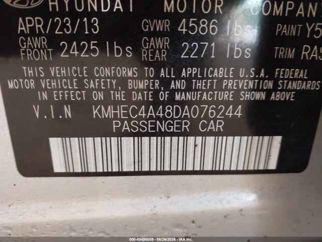 2013 Hyundai SONATA HYBRID LIMITED — фото 9