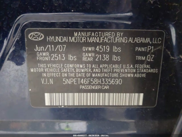 2008 Hyundai SONATA GLS V6 — фото 9
