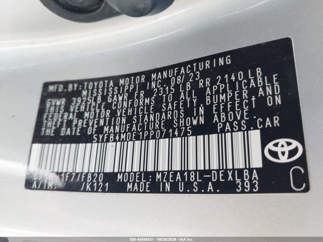 صورة 9 لـ 2023 Toyota COROLLA LE