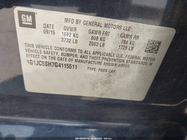 صورة مصغرة 9 لـ 2016 Chevrolet SONIC LT AUTO