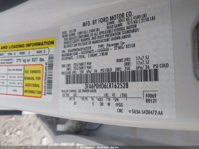 صورة 9 لـ 2020 FORD FUSION SE