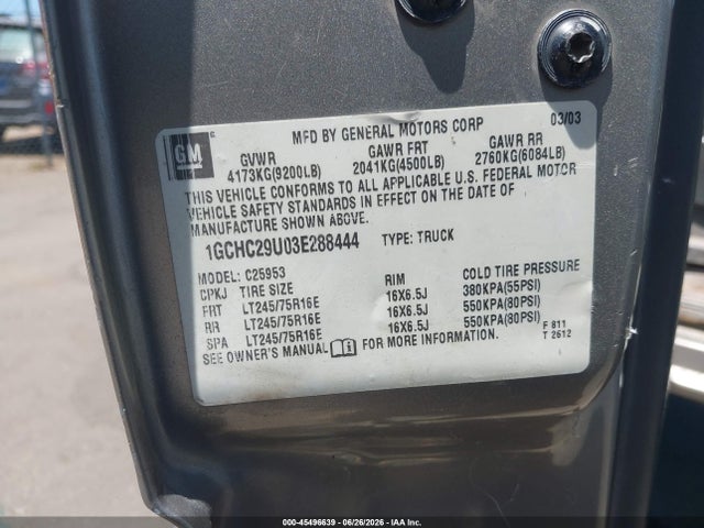2003 Chevrolet SILVERADO 2500HD LS photo 9