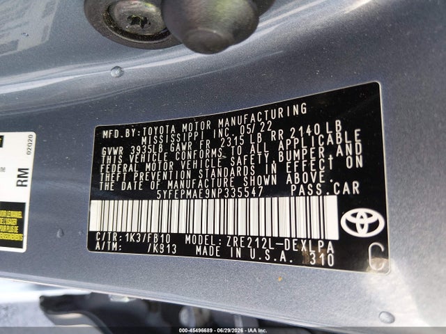 صورة 9 لـ 2022 Toyota COROLLA LE