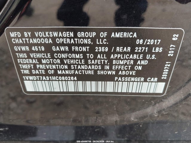 2017 Volkswagen PASSAT 1.8T R-LINE 照片 9
