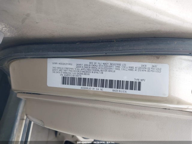 صورة 9 لـ 2008 Subaru OUTBACK (NATL) I/LL BEAN W/NAV/LL BEAN W/NAV/VDC