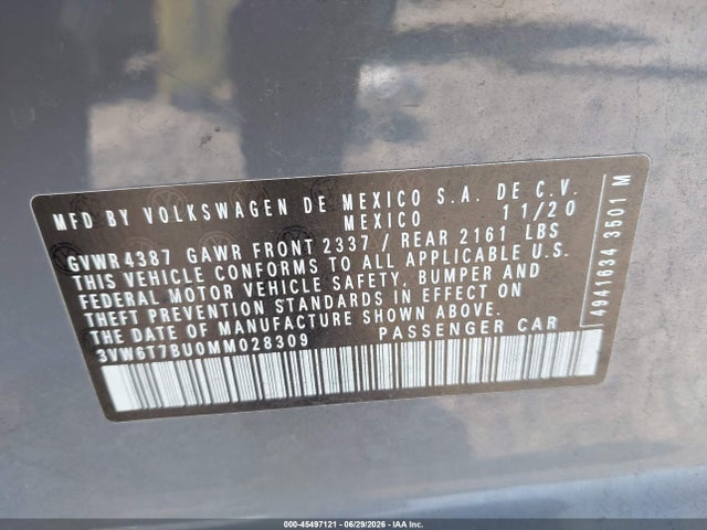 صورة 9 لـ 2021 Volkswagen JETTA GLI 2.0T AUTOBAHN/2.0T S