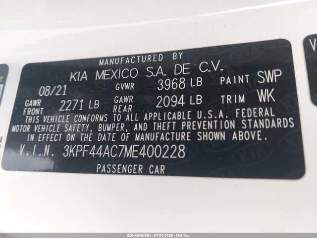2021 KIA FORTE GT 9