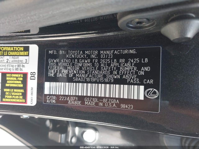 2023 LEXUS ES 350 9