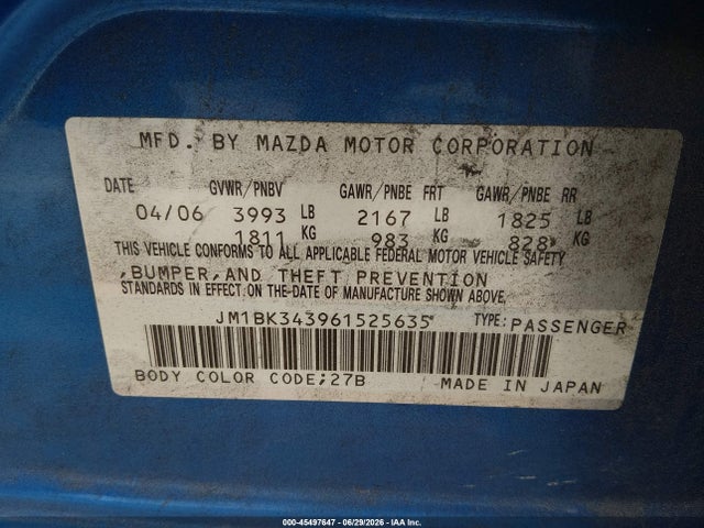 صورة 9 لـ 2006 Mazda MAZDA3 S GRAND TOURING