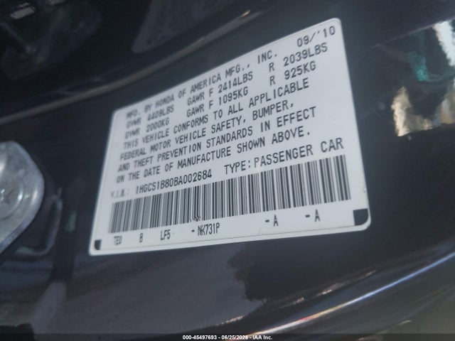 صورة مصغرة 9 لـ 2011 Honda ACCORD 2.4 EX-L