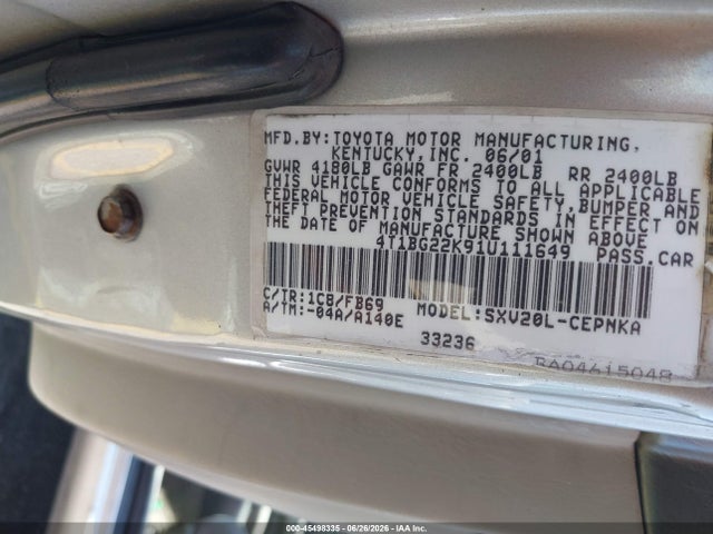 2001 Toyota CAMRY LE photo 9