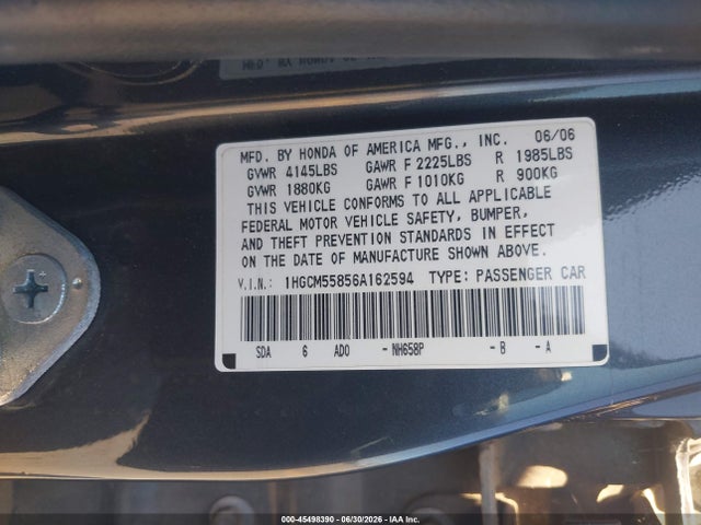 2006 Honda ACCORD 2.4 EX photo 9
