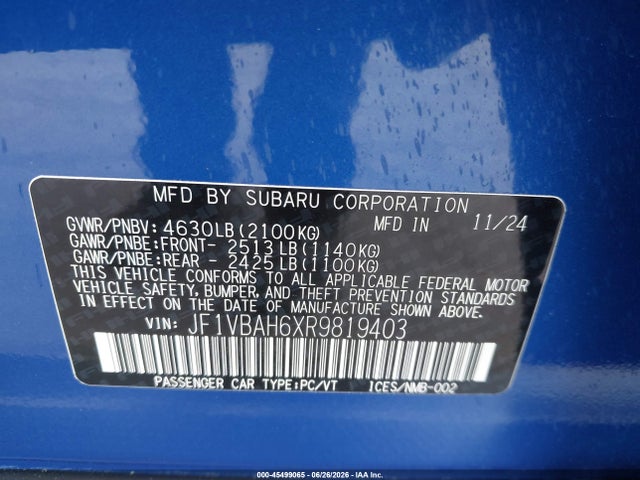 2024 Subaru WRX PREMIUM — фото 9