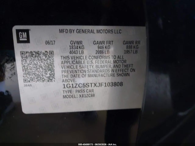 2018 Chevrolet MALIBU 1FL 照片 9