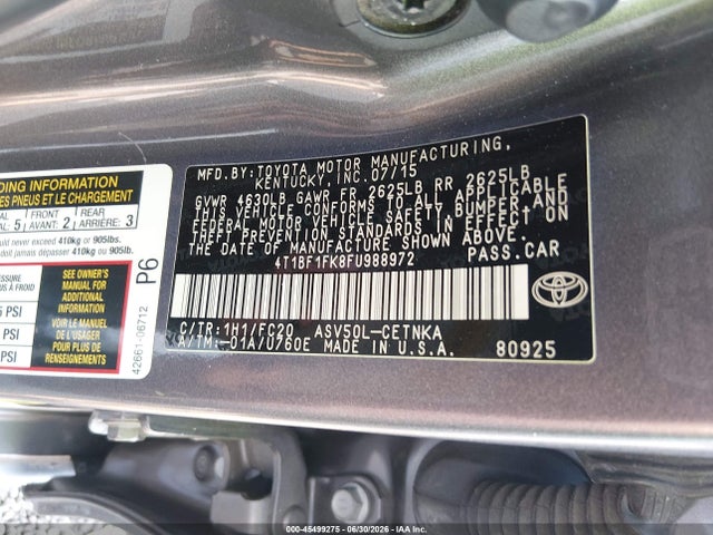 2015 Toyota CAMRY LE 照片 9