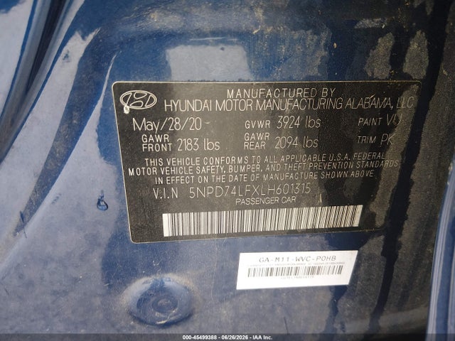 صورة 9 لـ 2020 Hyundai ELANTRA SE