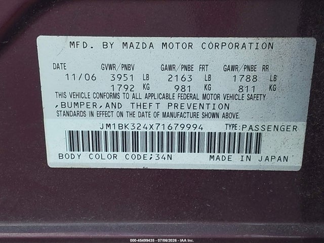 2007 Mazda MAZDA3 S GRAND TOURING — фото 9