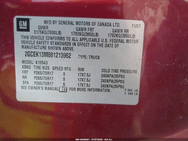 2008 Chevrolet SILVERADO 1500 LT1 照片 9