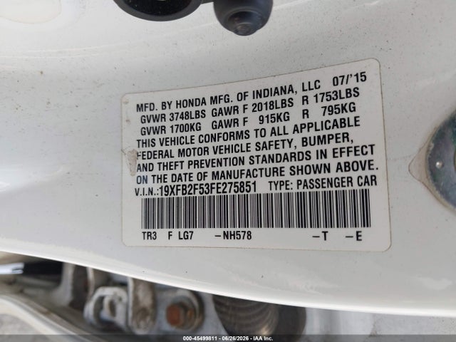 2015 Honda CIVIC LX — фото 9