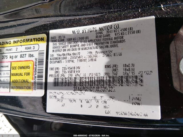 2018 FORD FUSION SE 照片 9