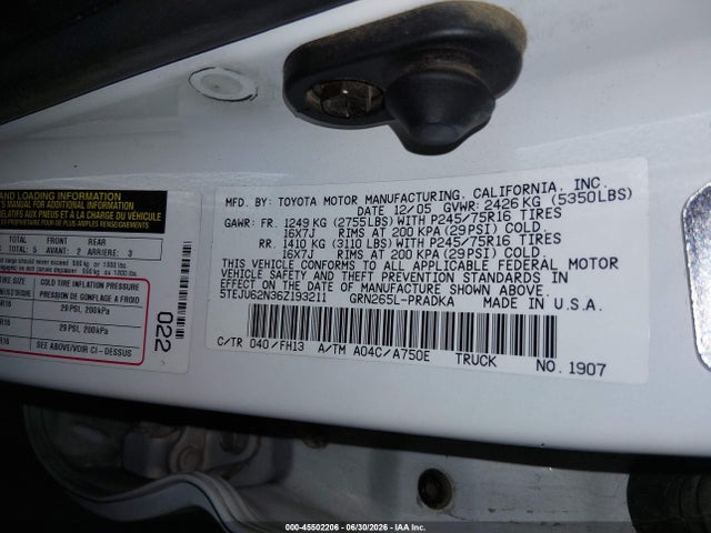 2006 Toyota TACOMA PRERUNNER V6 photo 9