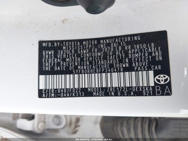 2015 Toyota COROLLA S PLUS 照片 9