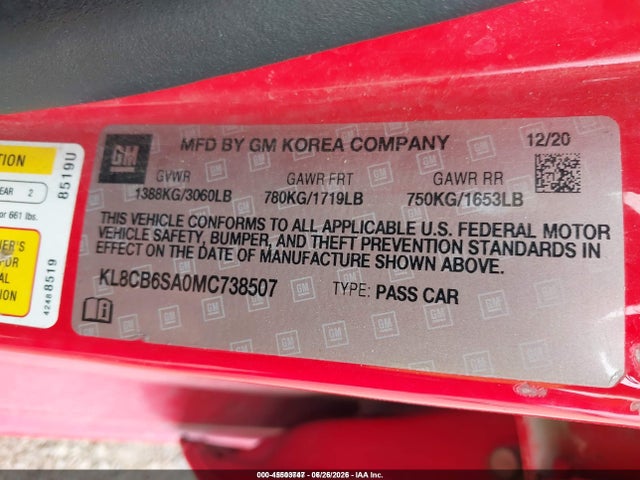 2021 Chevrolet SPARK FWD LS AUTOMATIC photo 9