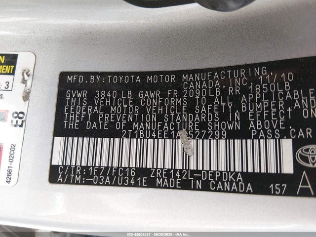 صورة 9 لـ 2010 Toyota COROLLA LE