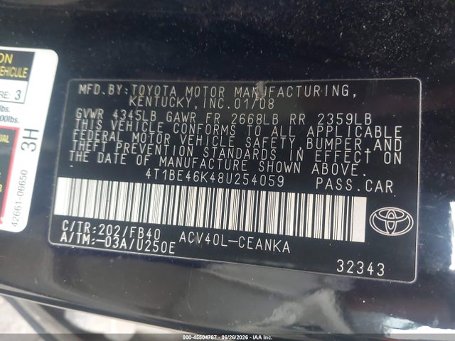 2008 Toyota CAMRY LE 照片 9