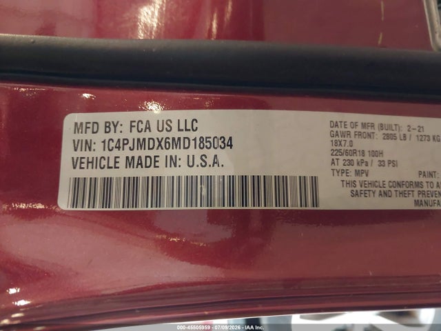 2021 JEEP CHEROKEE LIMITED 4X4 9