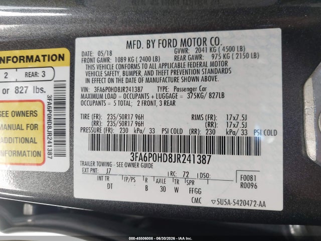 2018 FORD FUSION SE — фото 9