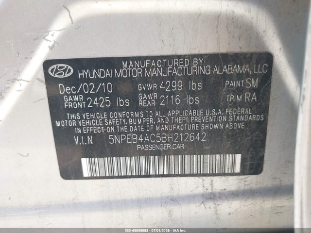 2011 Hyundai SONATA GLS 照片 9