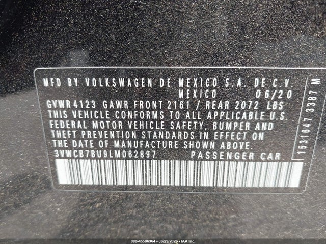 2020 Volkswagen JETTA 1.4T R-LINE/1.4T S/1.4T SE — фото 9