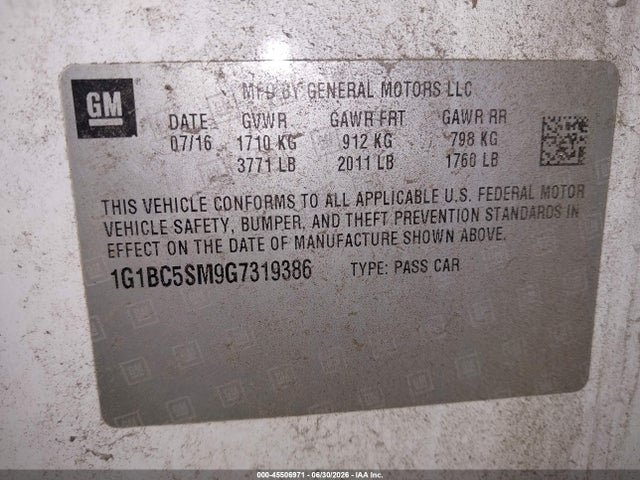 2016 Chevrolet CRUZE LS AUTO 照片 9