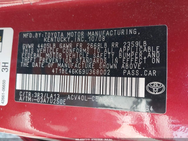 2009 Toyota CAMRY XLE 缩略图 9