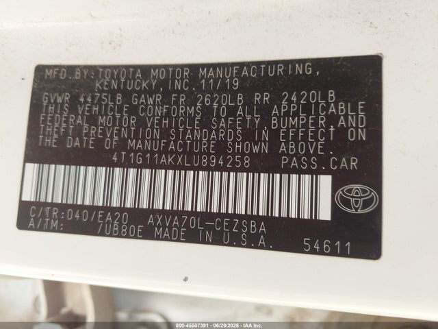 صورة 9 لـ 2020 Toyota CAMRY SE