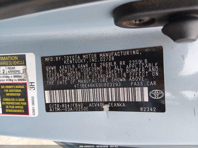 2009 Toyota CAMRY LE photo 9