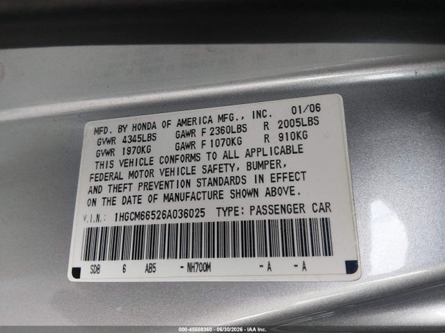 2006 Honda ACCORD 3.0 EX 照片 9