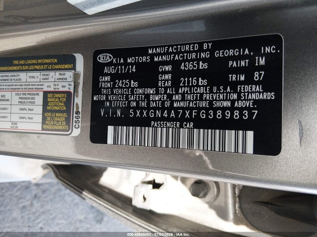 2015 KIA OPTIMA EX 照片 9