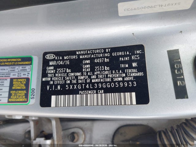 2016 KIA OPTIMA LX photo 9