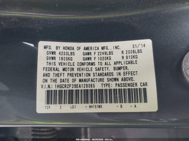 2014 Honda ACCORD LX 照片 9
