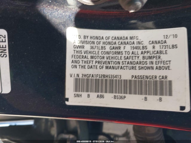 صورة مصغرة 9 لـ 2011 Honda CIVIC LX