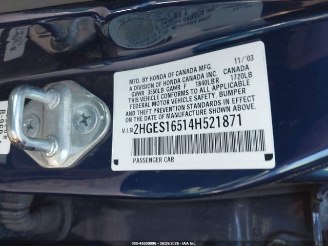 2004 Honda CIVIC LX — фото 9