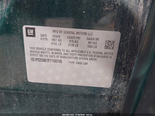 2015 Chevrolet CRUZE 1LT AUTO photo 9