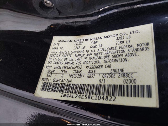 صورة 9 لـ 2008 Nissan ALTIMA 2.5 S