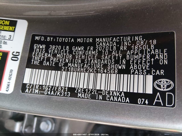 صورة 9 لـ 2019 Toyota COROLLA LE