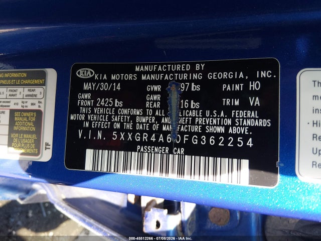 2015 KIA OPTIMA SX TURBO 照片 9